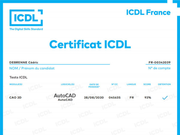 Certificat ICDL AutoCAD