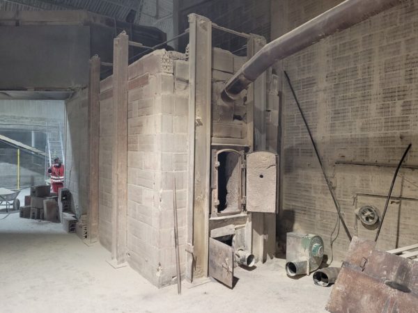 foyer bois pour le séchage de matière minérale